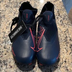 Nike Kids Phantom Vision Soccer Cleats Navy Blue with Red Accents